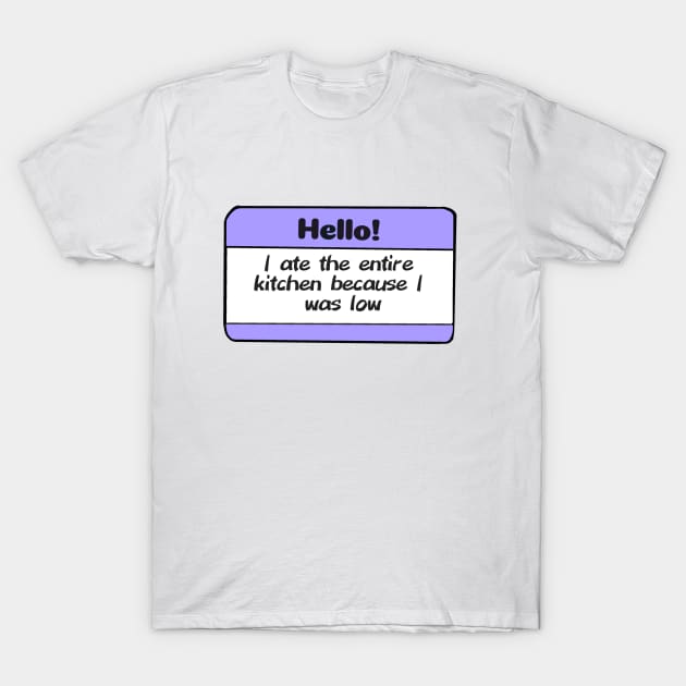 Diabetes Nametag - Lavender T-Shirt by CatGirl101